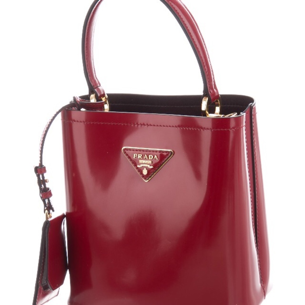 SOLD NEW Prada Small Red Panier Bucket Bag SOLD Patent Leather SOLD - Picture 9 of 9